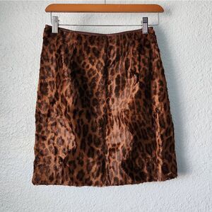 Dana B and Karen faux fur animal print  mini skirt